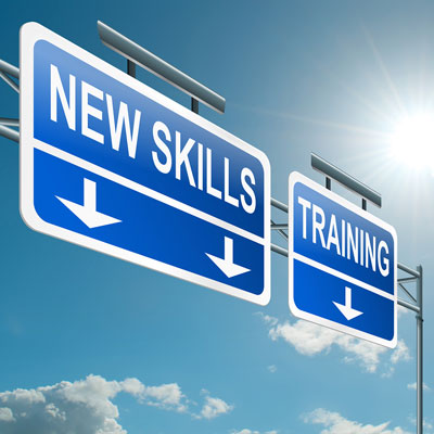 New Skills and Training Sign
